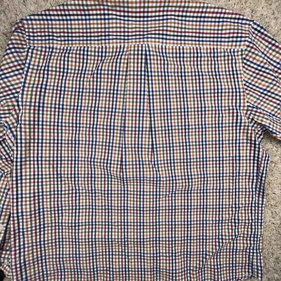 Alan Flusser Button Up Shirt Adult XL Cotton Casual Mens Check Colorful - Picture 8 of 8